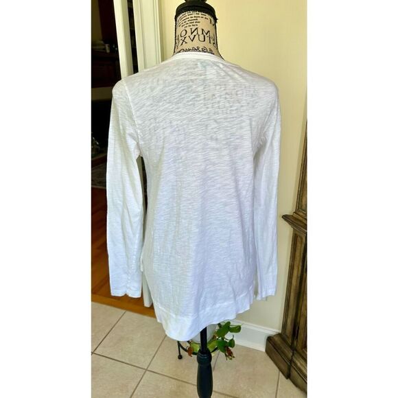 Sundance White Cotton Long Sleeve Tee - Picture 6 of 7